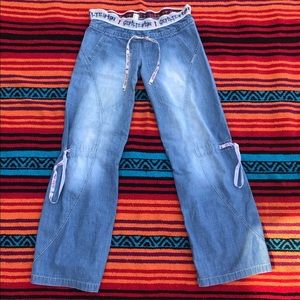 ✔️VTG Upcycled Handmade Wise Leg Jeans